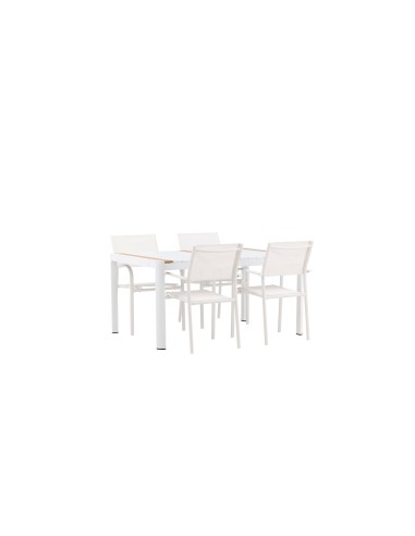 Matgrupp Togo med Santorini matstolar, 150 × 90 cm