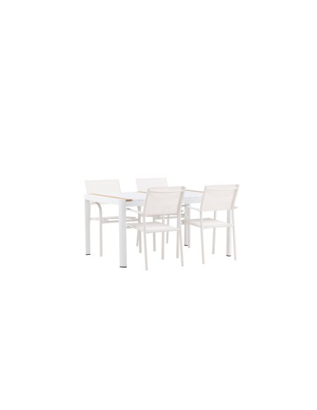 Matgrupp Togo med Santorini matstolar, 150 × 90 cm
