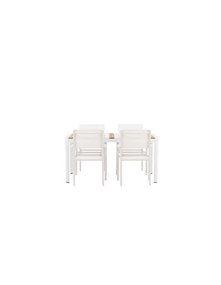 Matgrupp Togo med Santorini matstolar, 150 × 90 cm
