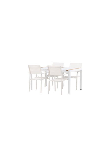 Matgrupp Togo med Santorini matstolar, 150 × 90 cm
