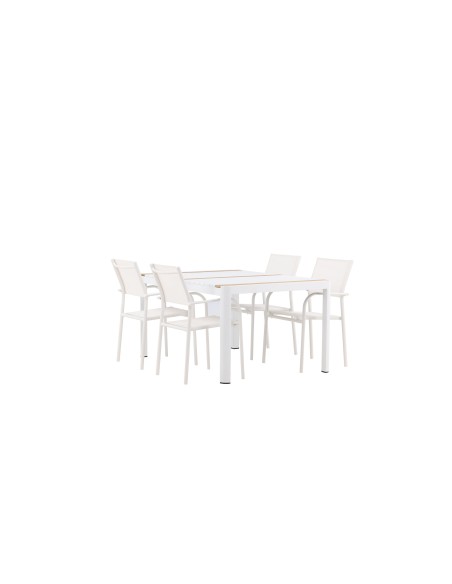 Matgrupp Togo med Santorini matstolar, 150 × 90 cm