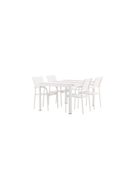 Matgrupp Togo med Santorini matstolar, 150 × 90 cm