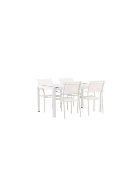 Matgrupp Togo med Santorini matstolar, 150 × 90 cm