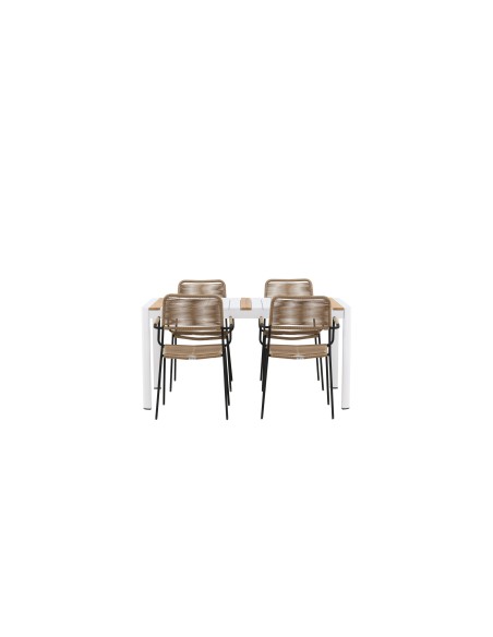 Matgrupp Togo med Lindos matstolar, 150 × 90 cm