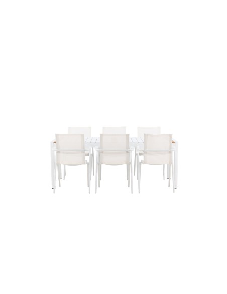 Matgrupp Togo med Alina matstolar, 200 × 100 cm