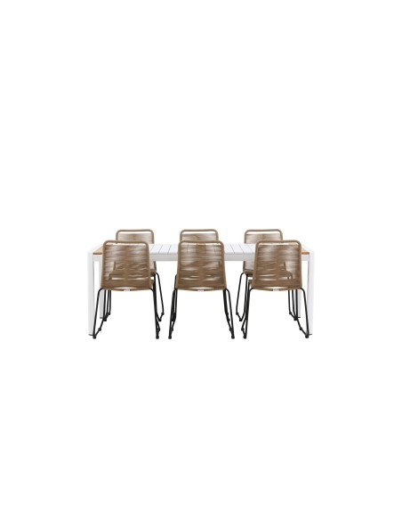 Matgrupp Togo med Lindos matstolar, 200 × 100 cm