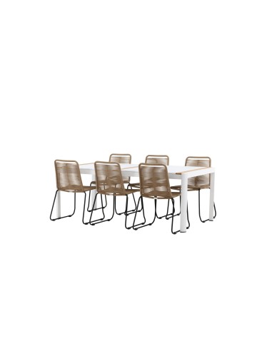 Matgrupp Togo med Lindos matstolar, 200 × 100 cm