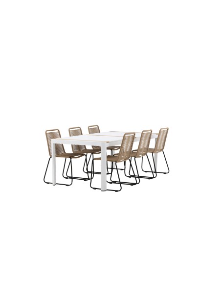 Matgrupp Togo med Lindos matstolar, 200 × 100 cm