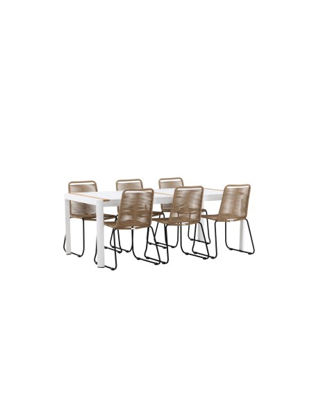 Matgrupp Togo med Lindos matstolar, 200 × 100 cm