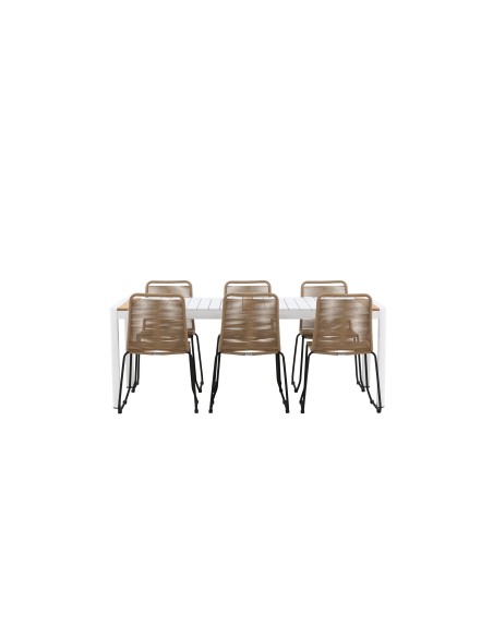 Matgrupp Togo med Lindos matstolar, 200 × 100 cm