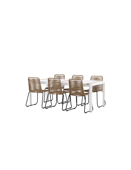 Matgrupp Togo med Lindos matstolar, 200 × 100 cm