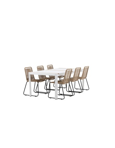 Matgrupp Togo med Lindos matstolar, 200 × 100 cm