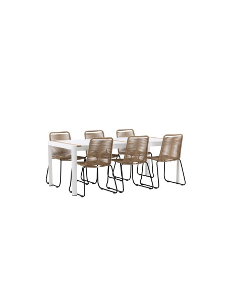 Matgrupp Togo med Lindos matstolar, 200 × 100 cm