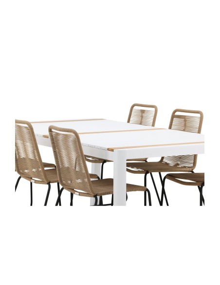 Matgrupp Togo med Lindos matstolar, 200 × 100 cm