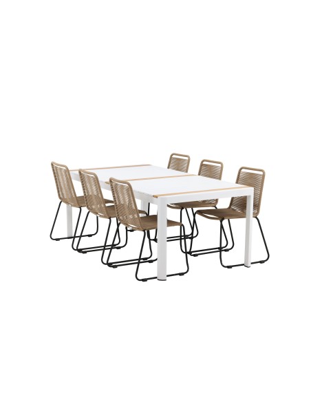 Matgrupp Togo med Lindos matstolar, 200 × 100 cm