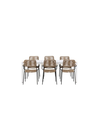 Matgrupp Togo med Lindos matstolar, 200 × 100 cm