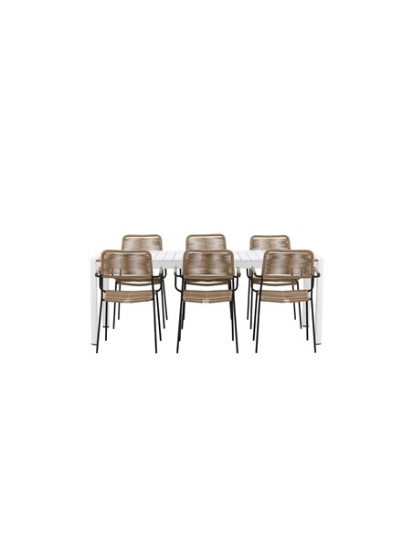 Matgrupp Togo med Lindos matstolar, 200 × 100 cm