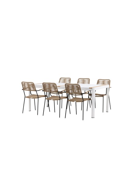 Matgrupp Togo med Lindos matstolar, 200 × 100 cm