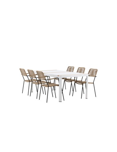 Matgrupp Togo med Lindos matstolar, 200 × 100 cm