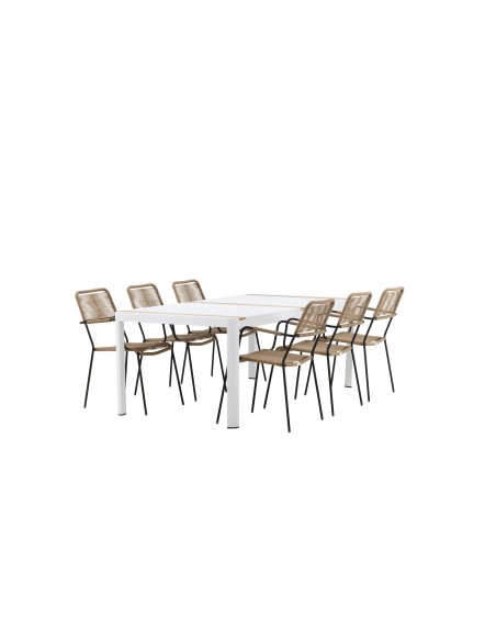 Matgrupp Togo med Lindos matstolar, 200 × 100 cm