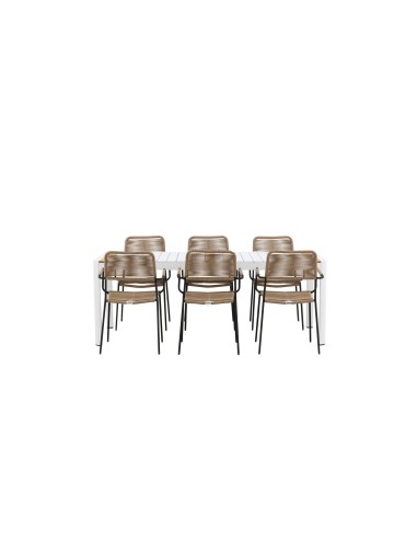 Matgrupp Togo med Lindos matstolar, 200 × 100 cm