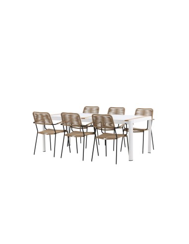 Matgrupp Togo med Lindos matstolar, 200 × 100 cm