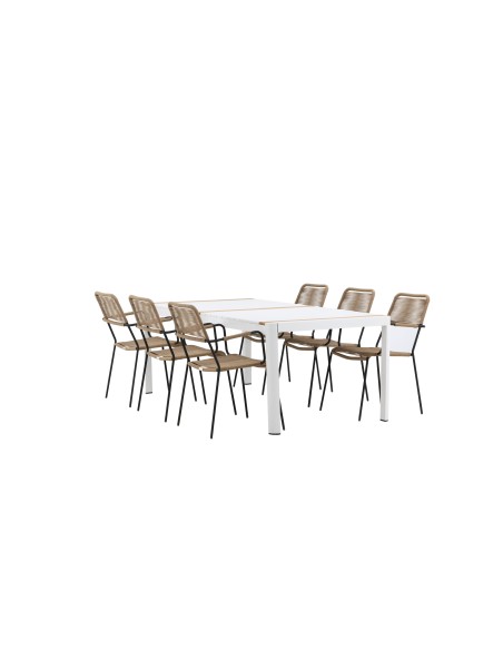 Matgrupp Togo med Lindos matstolar, 200 × 100 cm