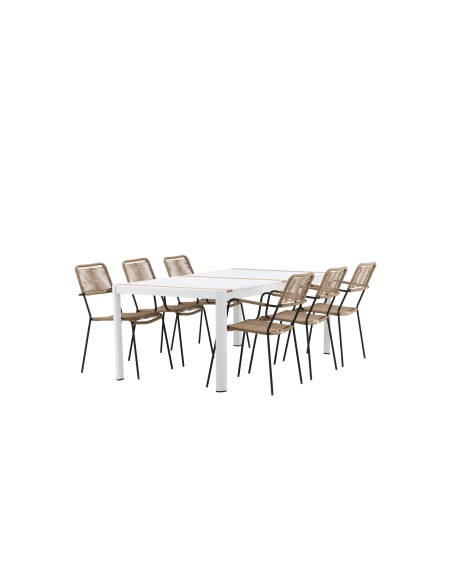 Matgrupp Togo med Lindos matstolar, 200 × 100 cm