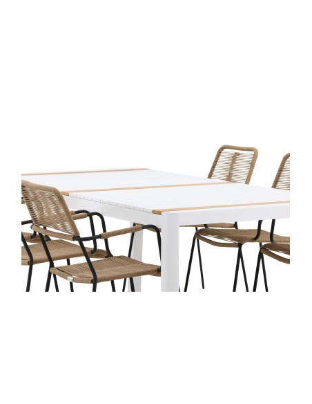 Matgrupp Togo med Lindos matstolar, 200 × 100 cm