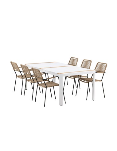 Matgrupp Togo med Lindos matstolar, 200 × 100 cm