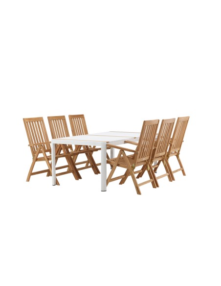 Matgrupp Togo med Kenya matstolar, 200 × 100 cm