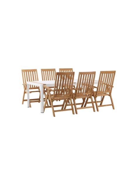 Matgrupp Togo med Kenya matstolar, 200 × 100 cm
