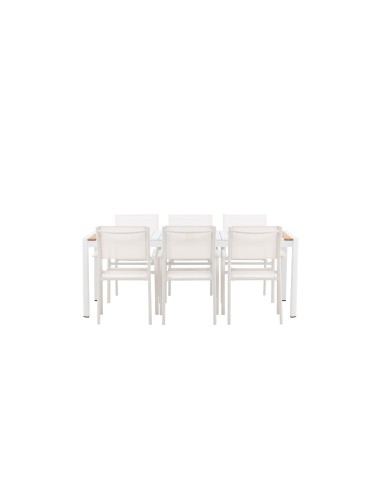 Matgrupp Togo med Santorini matstolar, 200 × 100 cm