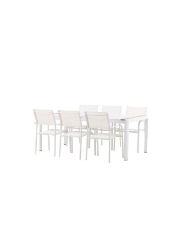 Matgrupp Togo med Santorini matstolar, 200 × 100 cm
