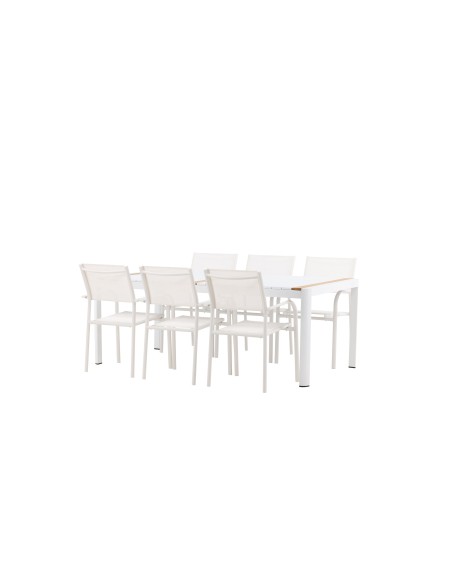Matgrupp Togo med Santorini matstolar, 200 × 100 cm