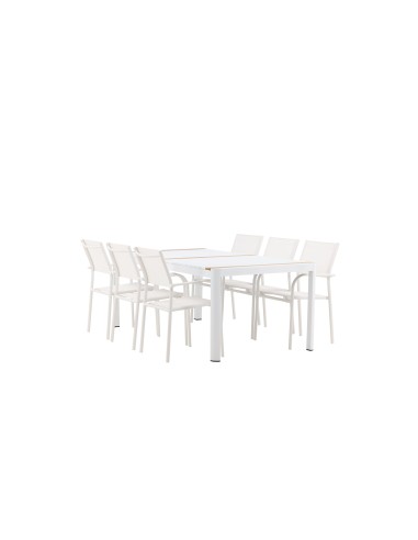 Matgrupp Togo med Santorini matstolar, 200 × 100 cm