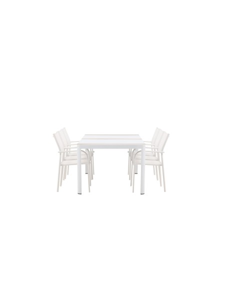 Matgrupp Togo med Santorini matstolar, 200 × 100 cm