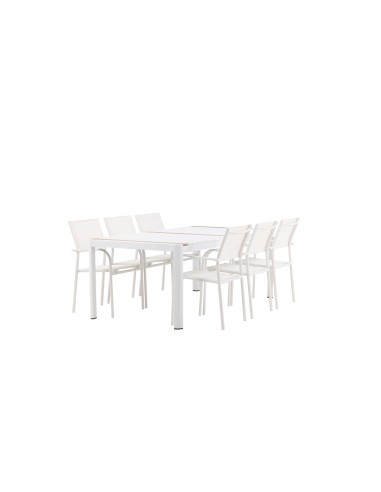Matgrupp Togo med Santorini matstolar, 200 × 100 cm