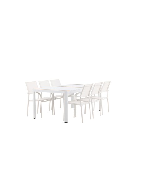 Matgrupp Togo med Santorini matstolar, 200 × 100 cm