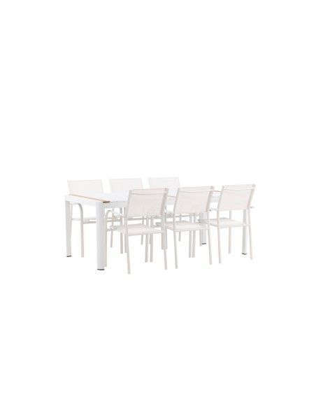 Matgrupp Togo med Santorini matstolar, 200 × 100 cm