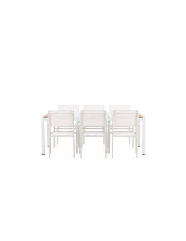 Matgrupp Togo med Santorini matstolar, 200 × 100 cm