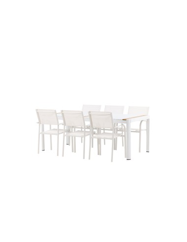 Matgrupp Togo med Santorini matstolar, 200 × 100 cm