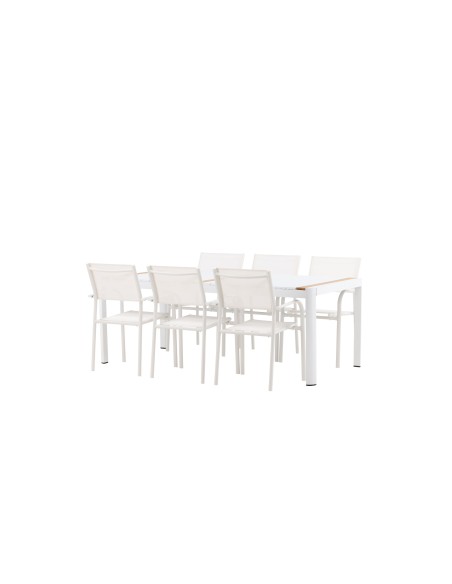 Matgrupp Togo med Santorini matstolar, 200 × 100 cm