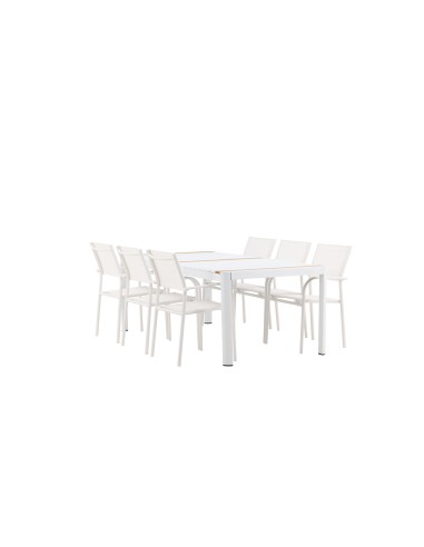 Matgrupp Togo med Santorini matstolar, 200 × 100 cm