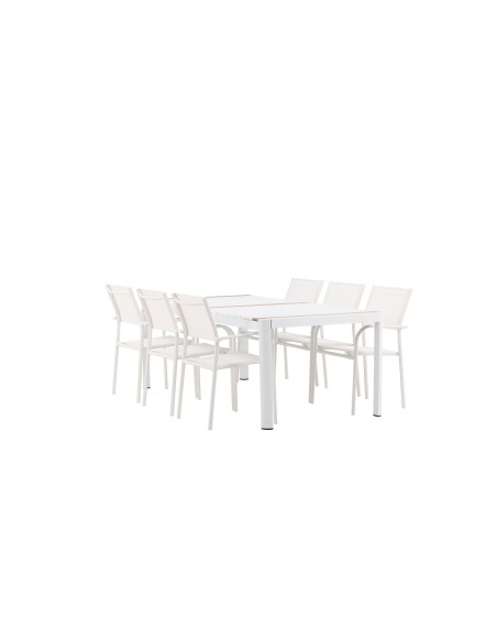 Matgrupp Togo med Santorini matstolar, 200 × 100 cm