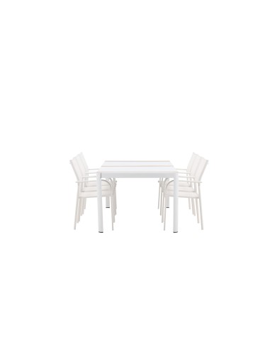 Matgrupp Togo med Santorini matstolar, 200 × 100 cm