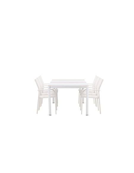 Matgrupp Togo med Santorini matstolar, 200 × 100 cm