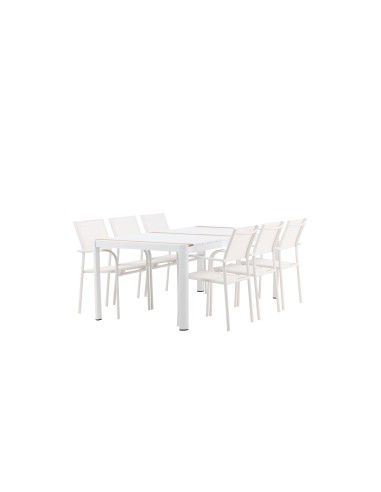 Matgrupp Togo med Santorini matstolar, 200 × 100 cm