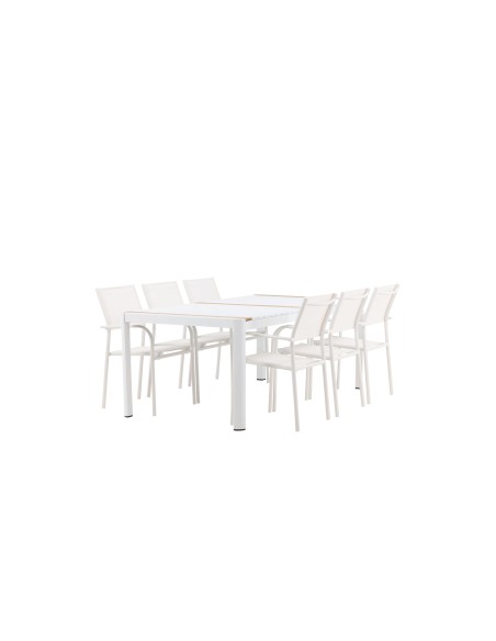 Matgrupp Togo med Santorini matstolar, 200 × 100 cm