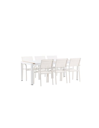 Matgrupp Togo med Santorini matstolar, 200 × 100 cm